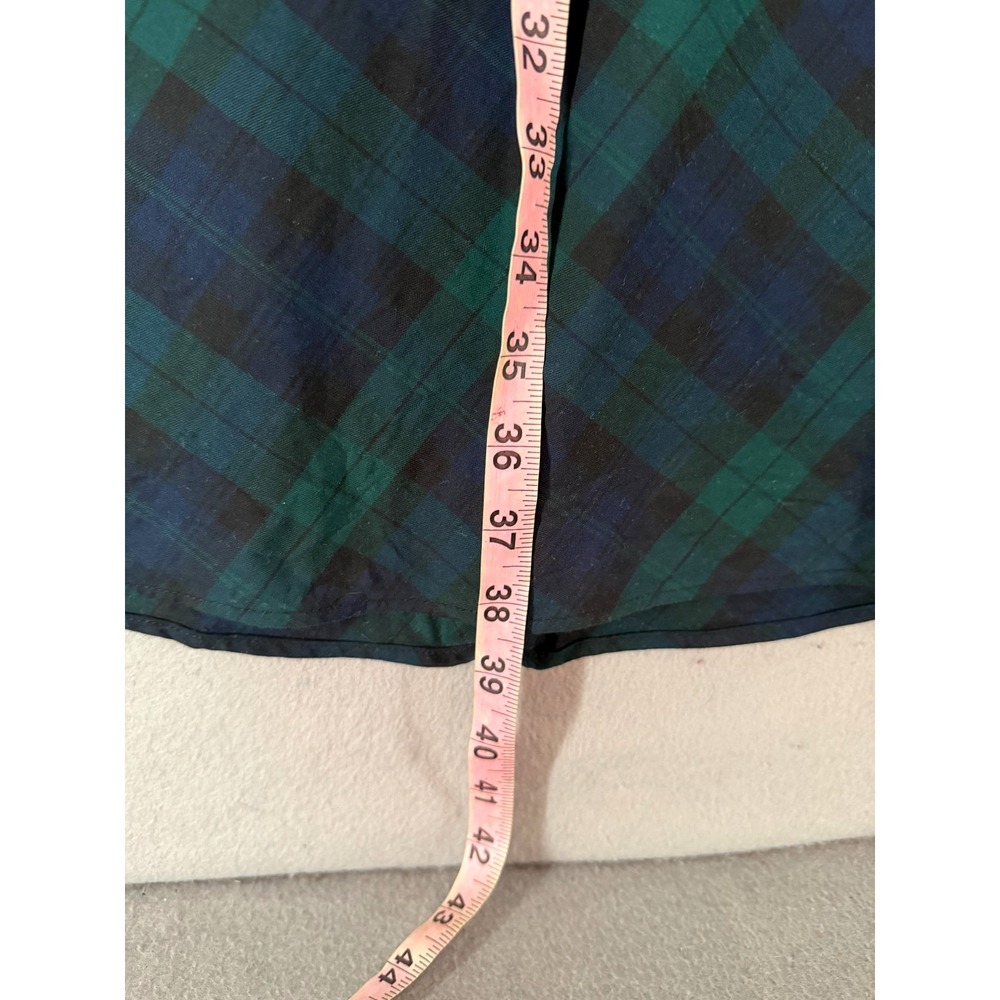 UNTUCKit Holly Shirt Dress Womens 4 Blue Green Tartan Dark Academia Heritage - Picture 9 of 16